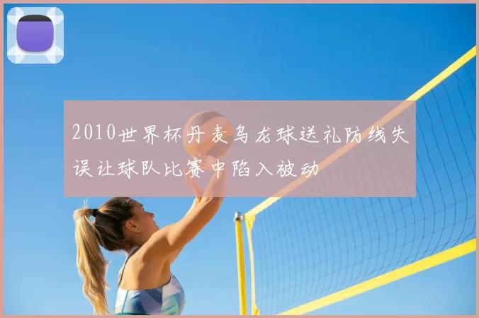 2010世界杯丹麦乌龙球送礼防线失误让球队比赛中陷入被动